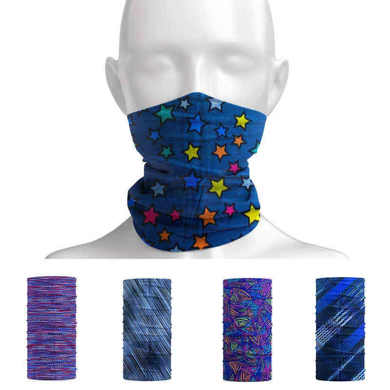 Seamless Starry Sky Printing Full Function Motorcycle Bandana Neck Tube Warmer Cycling Bike Scarf Face Mask Father's Day Gift Y1229