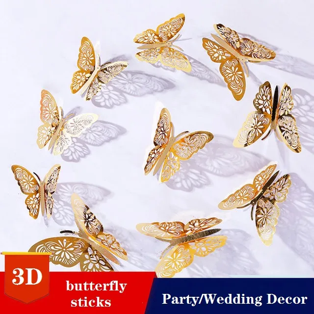 3D Papillons Décoratifs Autocollants Muraux,Papillon artificiel 36  pièces,Murale Muraux DIY Art ,ornements de papillons