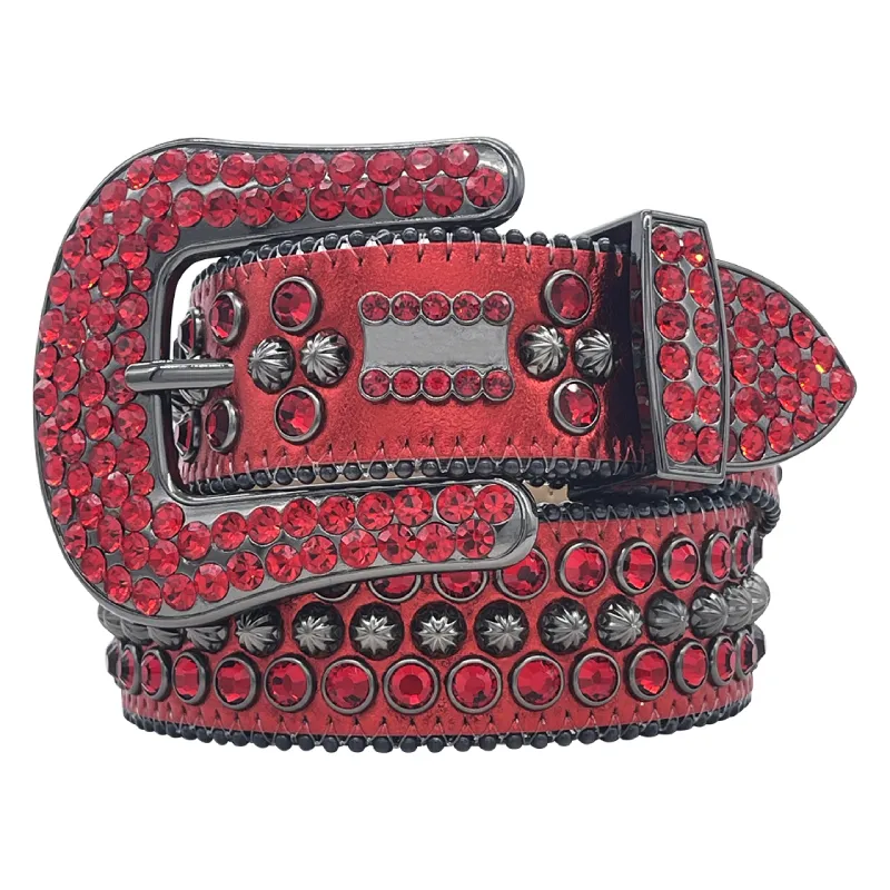 Ceinture en strass BB classique de haute qualité KOR avec strass OWEN bling pour MICHAEL femme mens ceintures de designer comme cadeau d'anniversaire SACS À MAIN rouge RICK