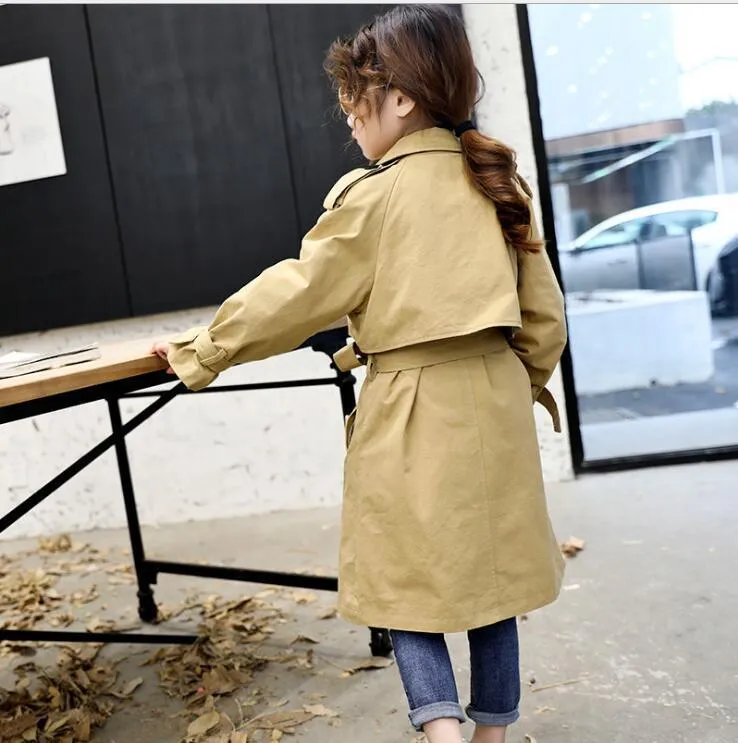 LJ201125 Childrens Trench Coat Red And Khaki Long From Jiao09
