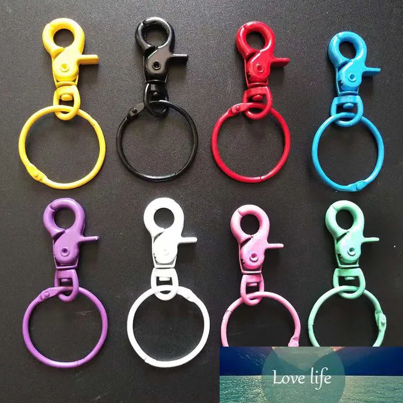 10pcs/lot Split Key Ring 30mm Color Paint Lobster Clasp Key Chain Clasps for Christmas Halloween DIY Keychains Making