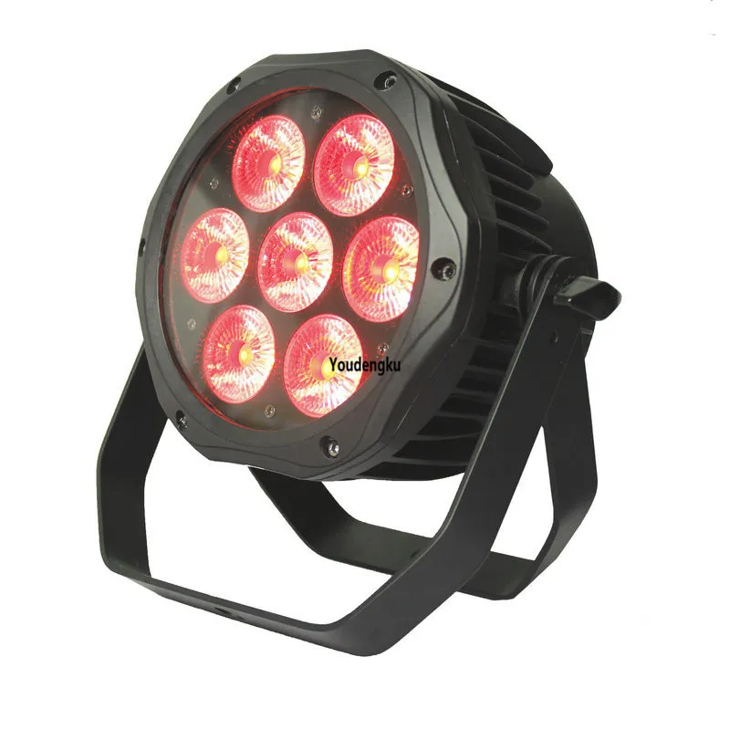 2 peças de boa qualidade LED Indoor par Light 7 * 15W RGBWA 5in1 LED mini par pode dj iluminação