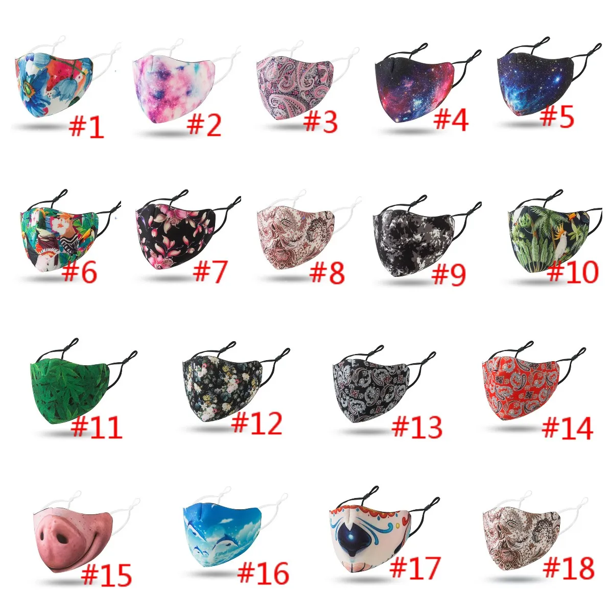 Nez de cochon imprimé planète magique imprimé masque adulte foulards respirer coton cyclisme filtres en tissu réutilisables Mascarillas masque Cosplay foulards magiques