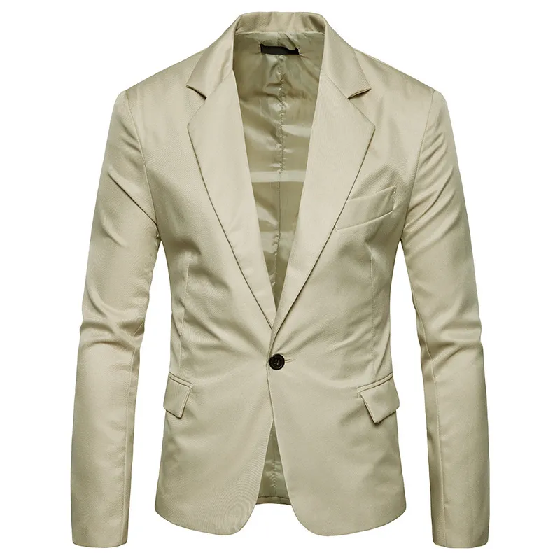 E-Baihui 2021 Herfst Heren Business Casual Suits Slim Double-Split Small Suit Coat Single Button Solid Color Lange Mouwen Jas JV-521
