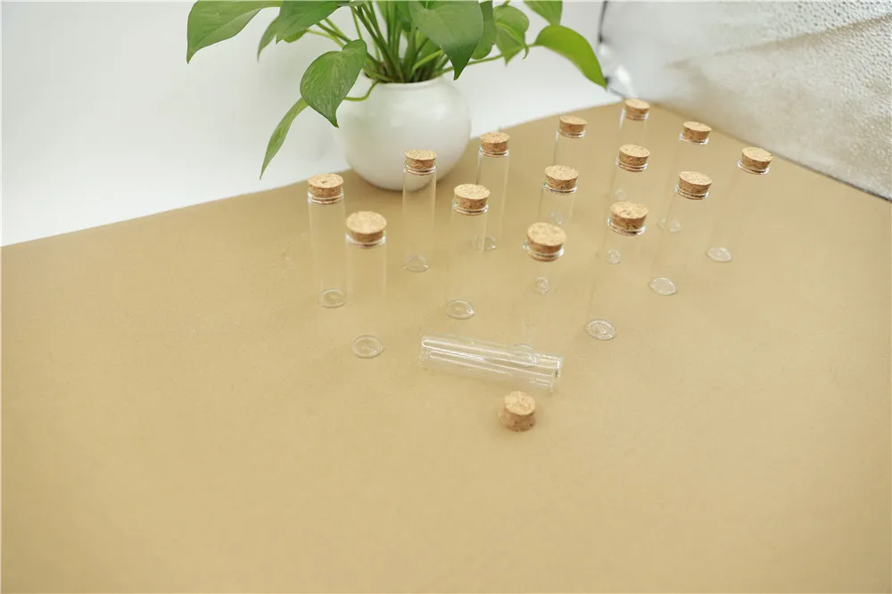 50pcs Glass Bottle 22mm Test Tube Cork Stopper Mini Spice Bottles Container Small DIY Jars Vials Tiny Bottles glass (7)