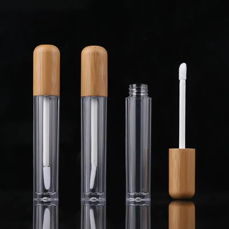 5ml vintage bambú vacío labial contenedores labios bálsamo tubo contenedores cosméticos envases de lápiz labial de bambú bricolaje