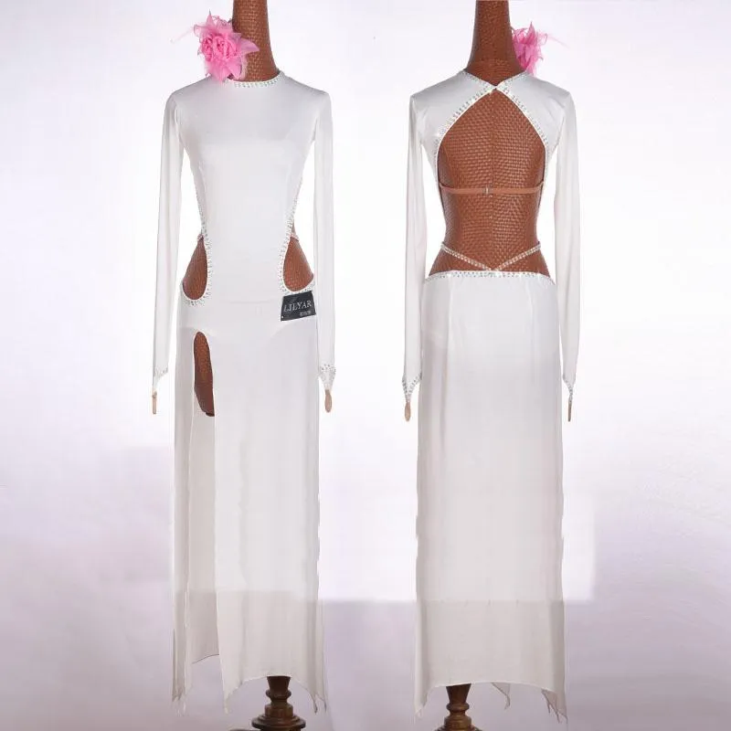 Womens Latin Dance Dress White Salsa Tango Rumba Flamenco Competition Costume Size S Polyester from Dhgate Stage Wear - price 107.04 Womens Latin Dance Dress White Salsa Tango Rumba Flamenco Competition Costume Size S Polyester from Dhgate Stage Wear - price 107.04