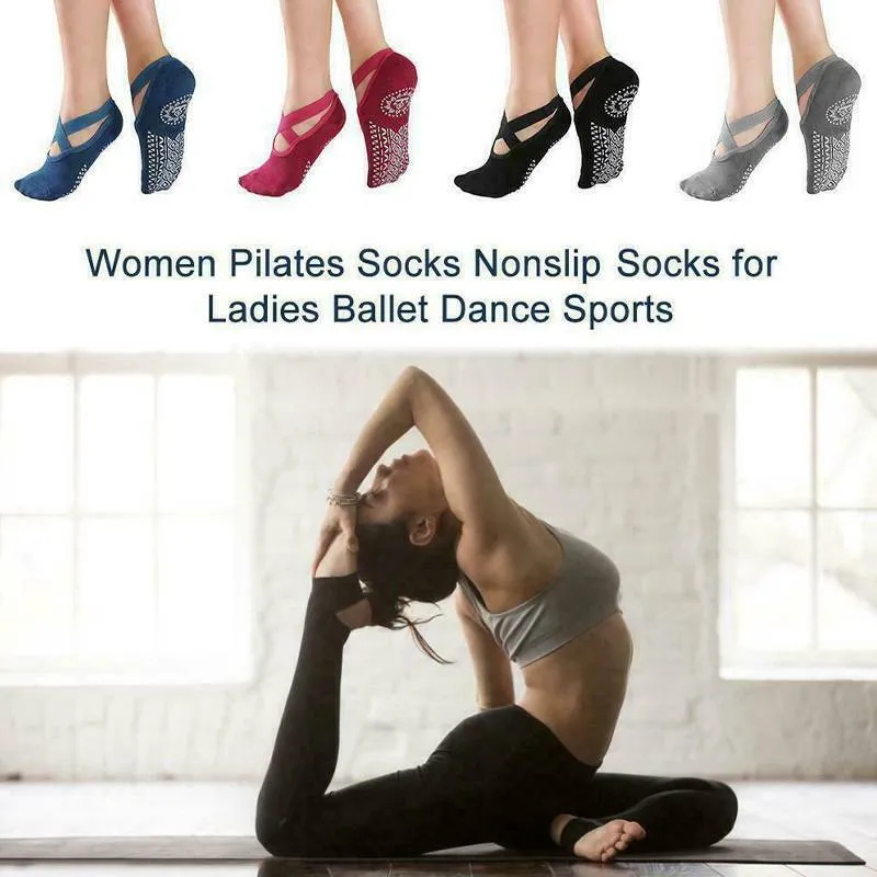 Anti Slip Womens Fitness Pilates Grip Socks For Dance, Pilates, Yoga, And  Ballet Professional Five Toe Backless Design For Indoor And Outdoor  Training From Ae0c, $3.29