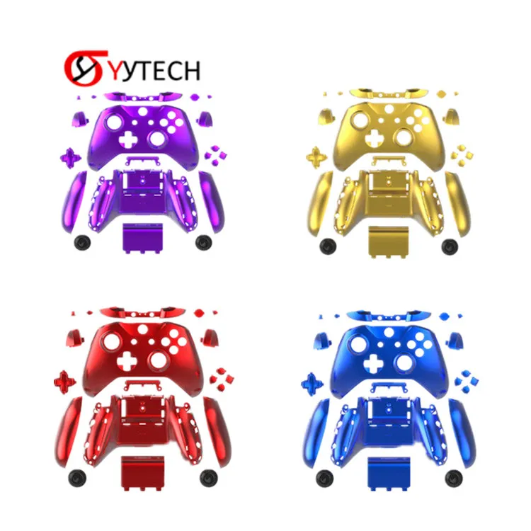 SYYTECH Full Set Chrome Controller Housing Shell Case For Xbox One S