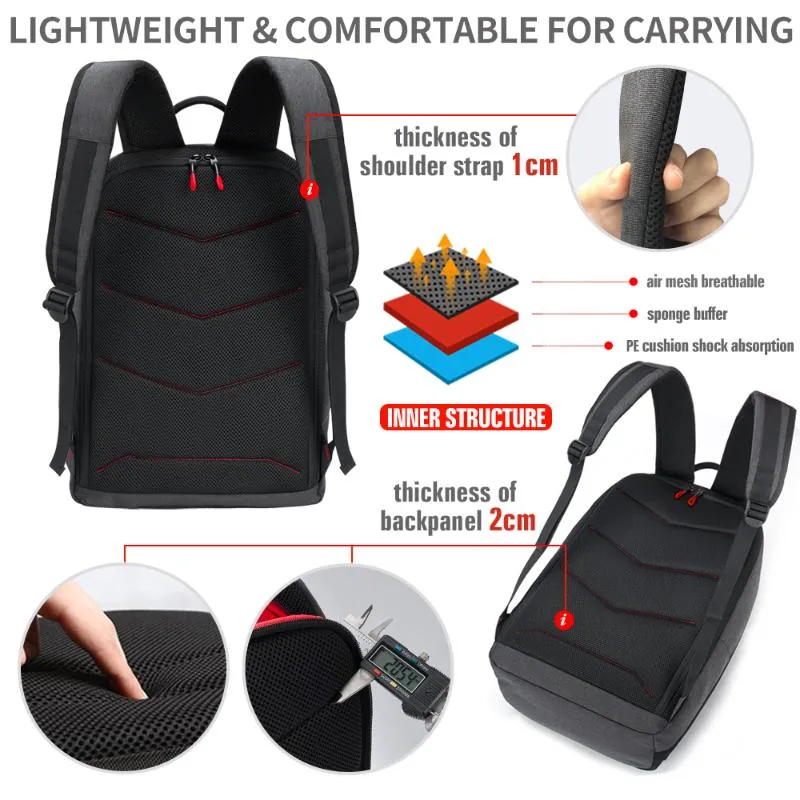 AspenSport Lightweight Laptop Backpack Fit 15 17 Inch Men Fashion Travel Bags TSA Friendly Water Resistant School Bag Black1