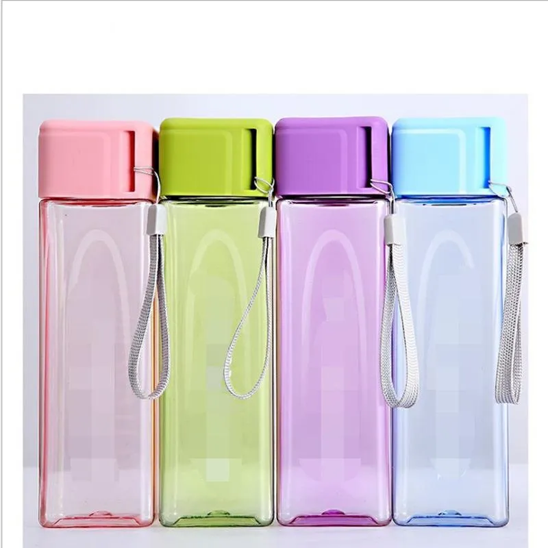 Plastic Square Water Bottle Customize LOGO Portable Large Capacity Drinking Bottles Factory Price YYFA534