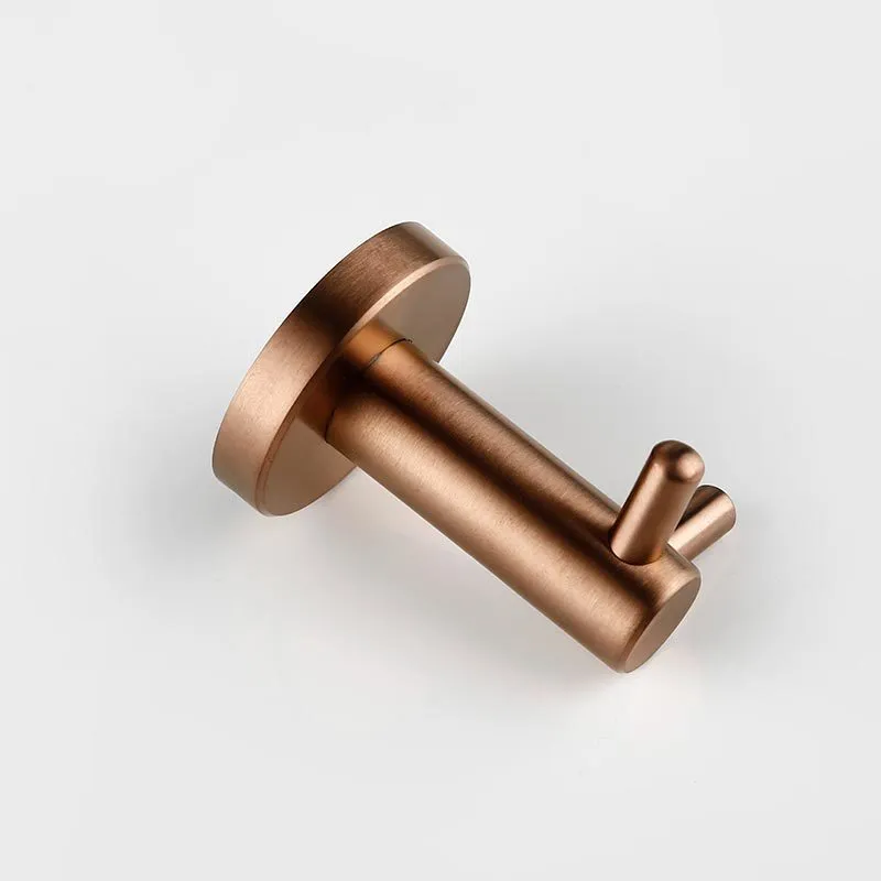 Smesiteli Double Robe Brushed Stainless Steel Bathroom Hardware Wall Hat  Clothes Hanger Rose Gold Y200108 From 14,51 €