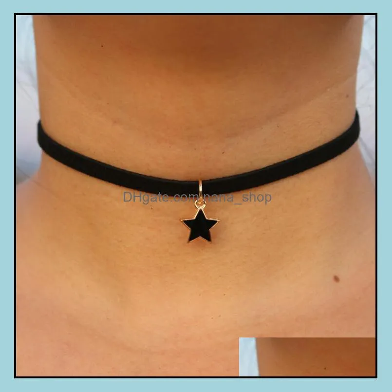 Star Gothic Choker Necklaces Women Clavicle Collares Fashion Jewelry Geometric Bijoux Colier Necklace High Quality Free Shipping