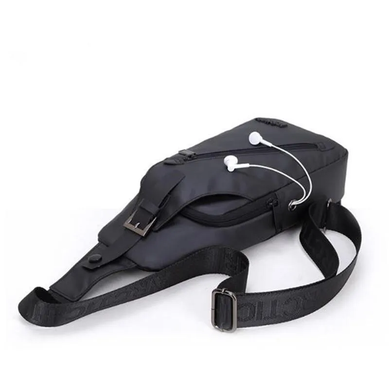 Masculino Designer Sacos de Ombro USB Carregamento Crossbody Bags Masculino Anti Roubo Bag Peito Alta Qualidade de Alta Qualidade Oxford Pano Travel Messengers Bag 2021
