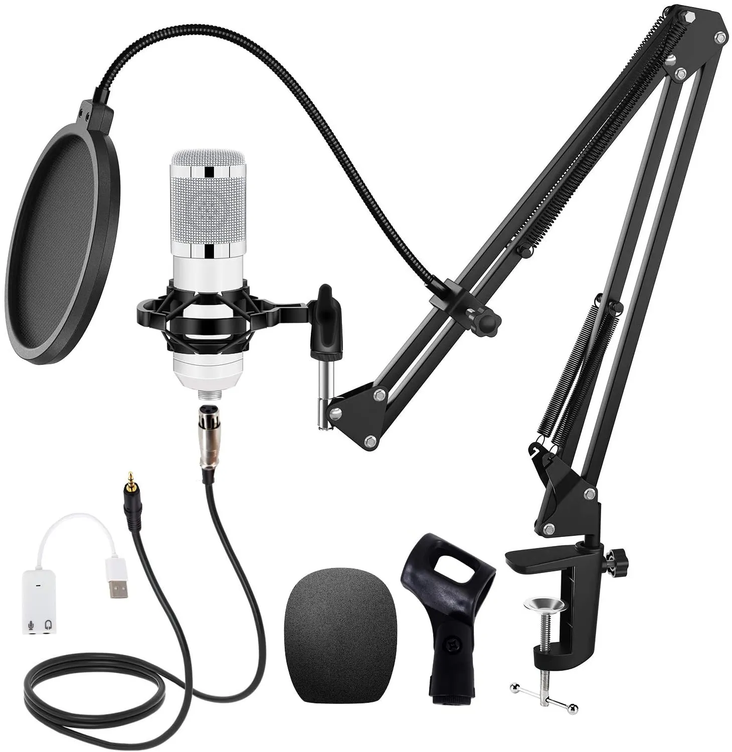 Movo PodPak Podcast Equipment Bundle with Microphone, Boom Arm, and Pop ...