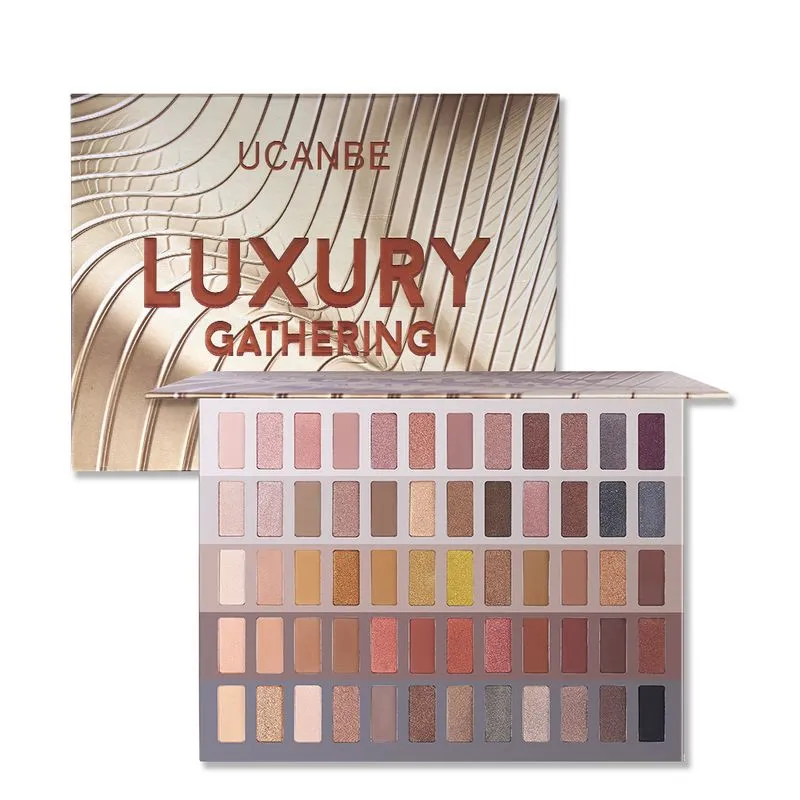 Ucanbe Luxury Gathering 60 Colors Eyeshadow Palette Honey Shimmer Makeup Smoky Long-Lasting Pigment Matte Eye Shadow