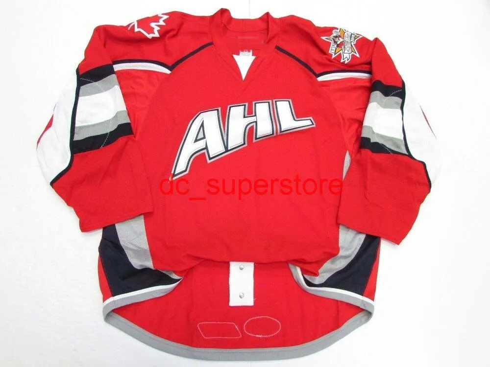 Cucito Personalizzato 2010 AHL All Star Game Red Hockey Jersey Aggiungi qualsiasi nome Numero Mens Kids Jersey XS-5XL