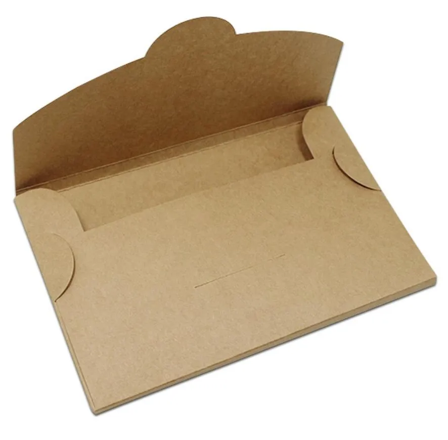 Brown Kraft Paper Postcard Packaging Boxes Papercard Picture Storage Box Envelope Greeting Card Foldable Carton Packing Boxes