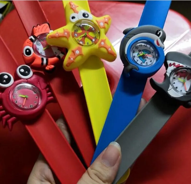 Reloj de moda informal para niños, reloj de dibujos animados de  cangrejo/tortuga/tiburón, reloj de juguete para bebés, relojes para niños, reloj  de silicona Slap para niño y niña, reloj de cuarzo Gao