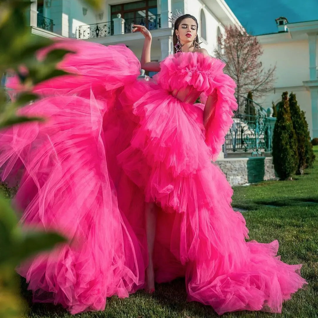 Smaragd Rose Rosa Abendkleider 2021 Langarm Rüschen Tüll Spitze Schwangere Frauen Cape Umstandsmode Formale Abendkleider Mode