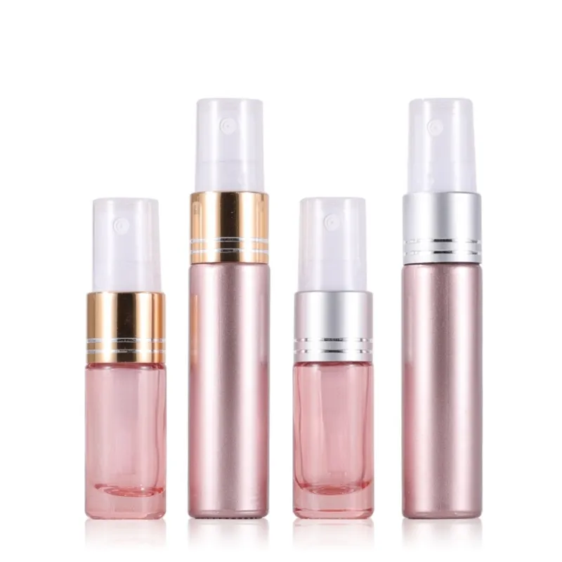 100pcs/lot 5ML 10ml Empty spray bottles rose glass perfume bottle Thick sample vial bottle C112508