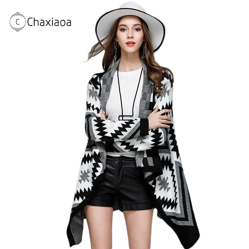 Chaxiaoa جديد الخريف والشتاء المرأة سترة سترة غير النظامية التلبيب سترة طويلة معطف الباشجة البلوزات سترة X308 201031