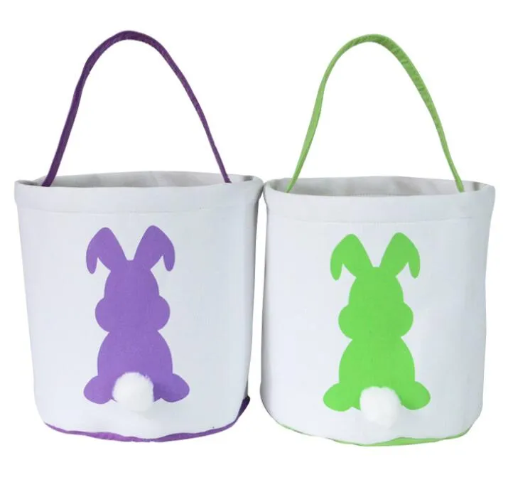 Easter Rabbit Basket Easter Bunny Bags Rabbit Printed Canvas Tote Bag ...
