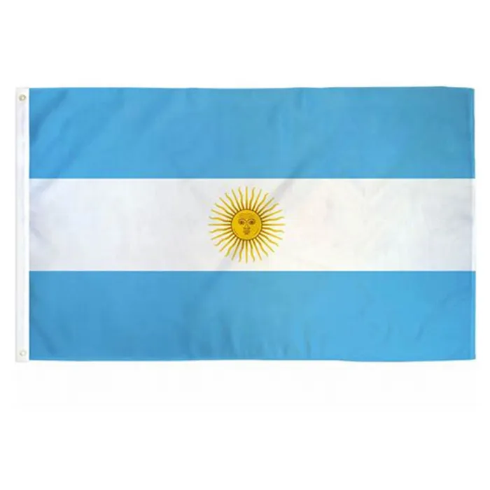 Argentina Flags Country National Flags 3'X5'ft 100D Polyester Free Shipping High Quality With Two Brass Grommets