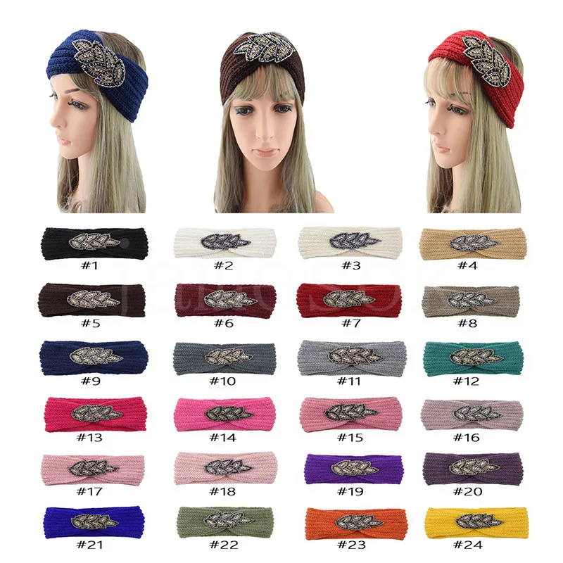 Vinter Keep Warm Sticking Headband Women's Woolen Yarn Hairband Outdoors Sports Headwear Hand Woven Yoga Head Band Party Favor DB291