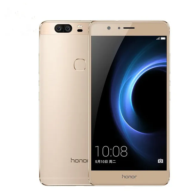 Téléphone portable d'origine Huawei Honor V8 4G LTE Kirin 950 Octa Core 4 Go de RAM 64 Go de ROM Android 5.7 "12.0MP ID d'empreinte digitale Smart Mobile Phone pas cher