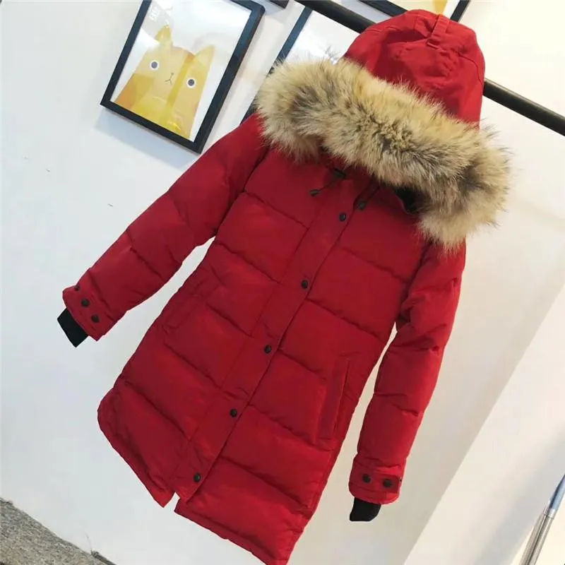 2022 nuevos diseñadores para mujer abrigos de invierno abajo Parkas prendas de vestir exteriores con capucha rompevientos cálido piel grande ropa de mujer chaquetas de plumas