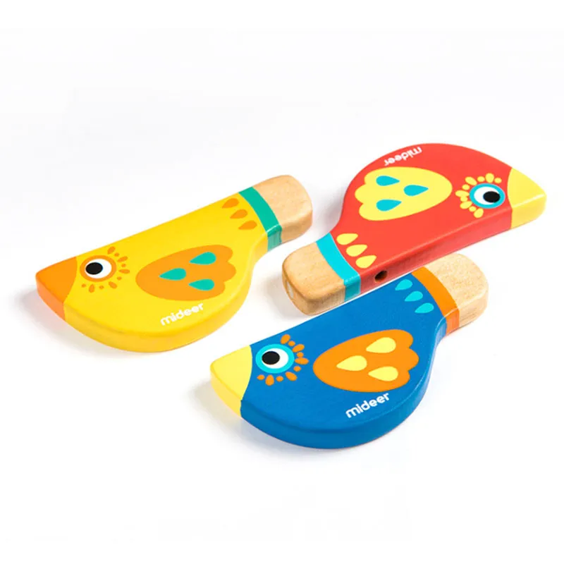 Mideer Baby Wooden Whistle Bird Whistling Toy Multiple Colour Children Educational Learning Musical Toys