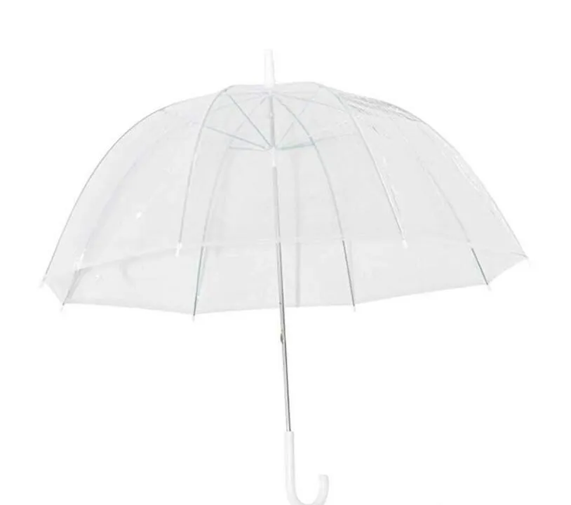 34" Big Clear Cute Deep Dome Umbrella Girl Fashion Transparent umbrellas