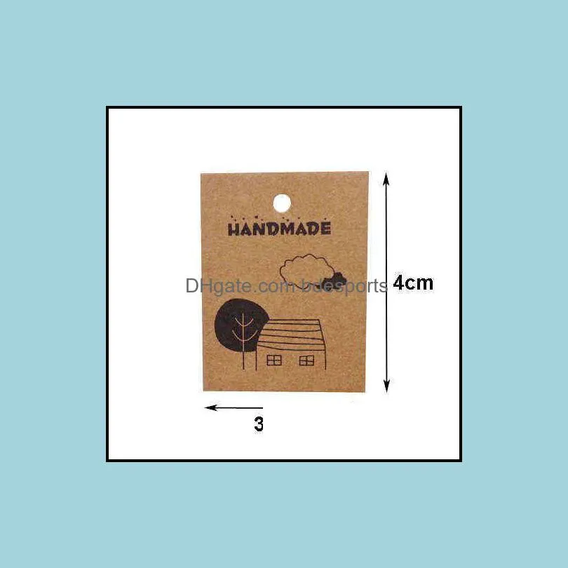 100pcs 3x4cm Vintage Kraft Paper Gift Tags Ball of Yarn Handmade Mini Kraft Paper Cards Hang Tag Gift Tag DIY Paper Labels Y1230