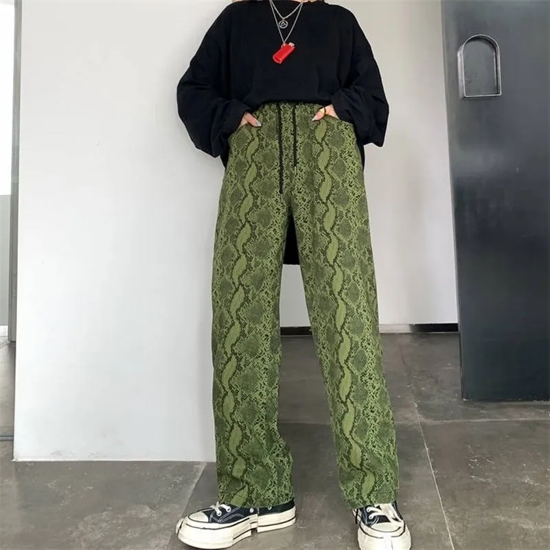 Snake print trousers