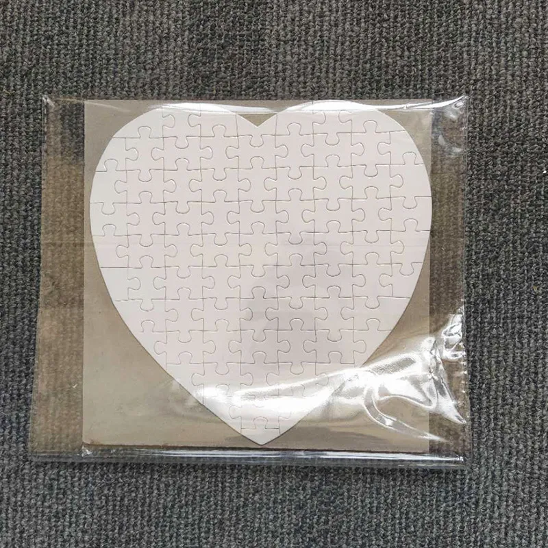 DIY quebra-cabeça coração amor forma quebra-cabeça transferência quente impressão em branco consumíveis crianças brinquedos presentes DH6904