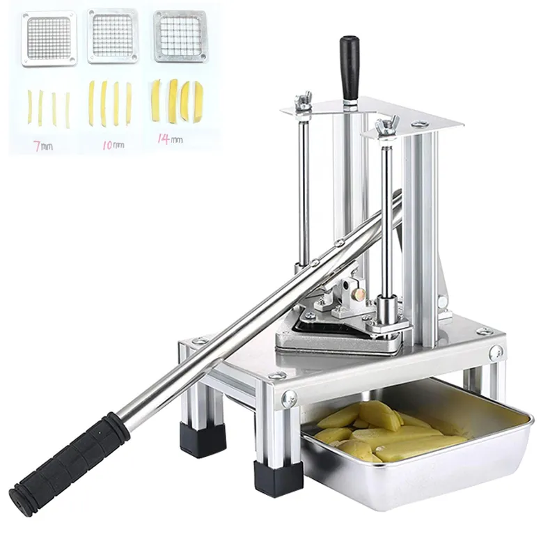 Legering Staal Franse Fries Aardappel Strip Cutter Chips Snijmachine Handmatige Aardappelen Slicer Hand Duw Plantaardige Fruit Chopper