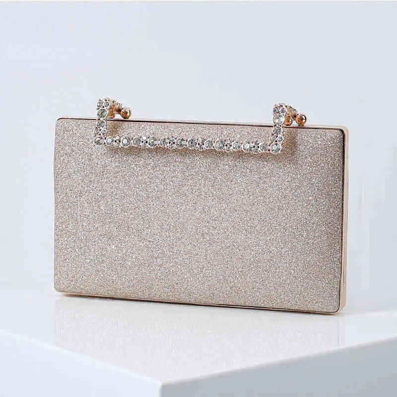 NXY Evening Bags Glitter Wedding Clutch for Women Luxury Diamond Party Chain Shoulder Elegant Purse and Handbag ZD1904 220129