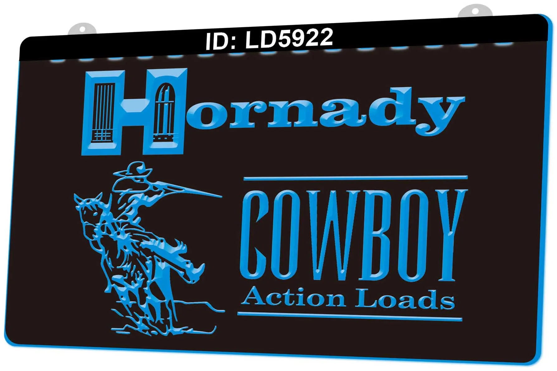 LD5922 Hornady Cowboy Action Loads 3D gravyr LED Light Sign grossisthandel