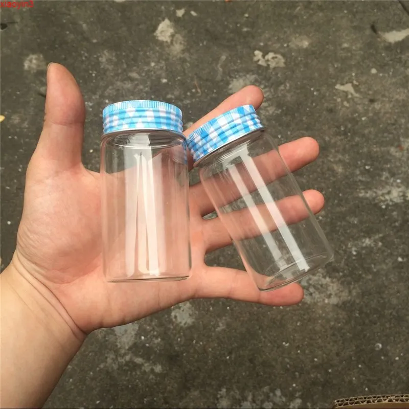 100ml szklane słoiki Silikonowe Korek z czapki aluminiowe Puste butelki Przezroczyste Clear Fiolki Pojemniki 4 Kolor 24PCShigh Qualtit