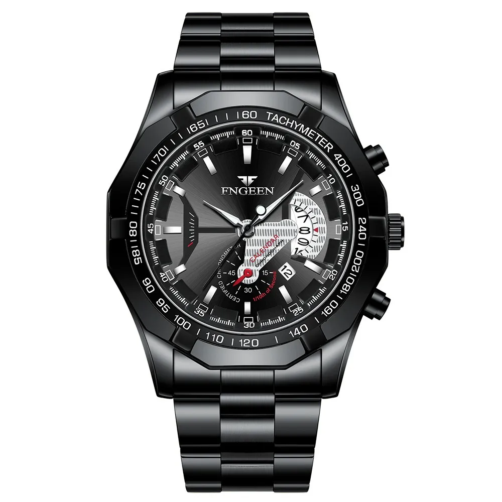 Watchbr-novo relógio colorido estilo de esportes moda relógios (todos preto aço inoxidável 304L)