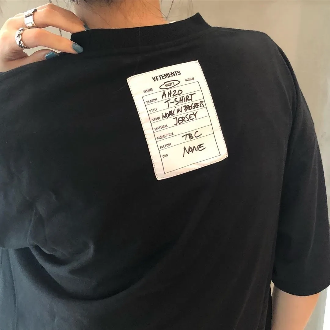 VETEMENTS Tick Personal Crew Neck T Shirt Unisex White Print With
