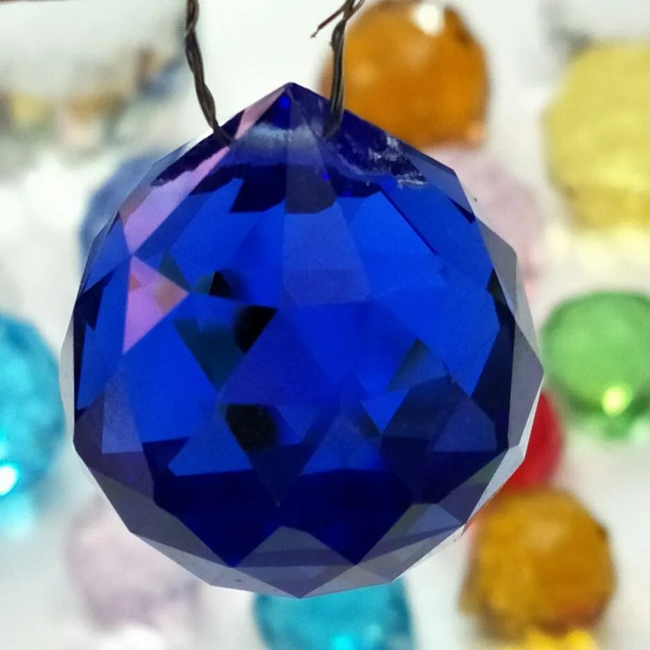 30mm Colorful Crystal Ball Prism crystal Rainbow Pendants Maker Hanging Crystals Prisms for Windows for Gift DH 5698