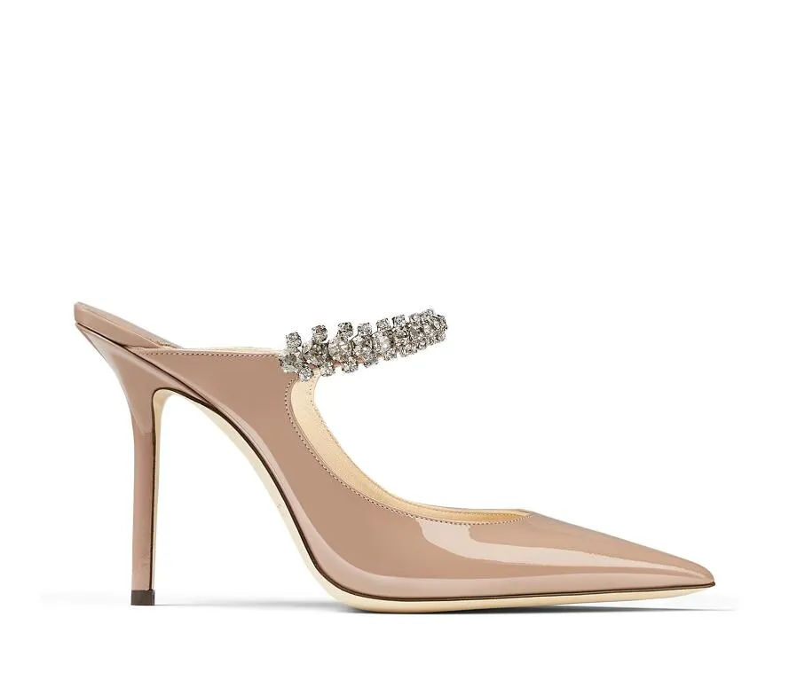 Bing Baily High Heels Pumps Lady Walking Shoes Elegant Design Wedding Dress Women Crystal Pearl Strap Women `S Point Toe Sexy