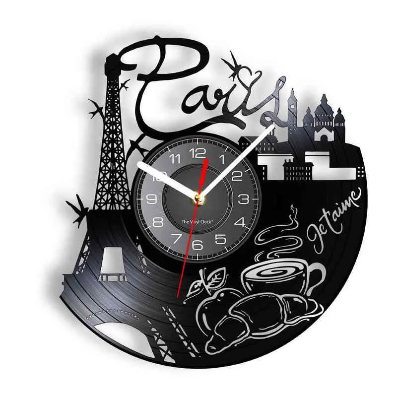Paris Eiffel Tower Vinyl Record Rechor De Pared Decoración De Arte