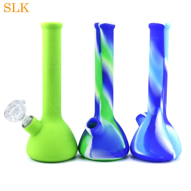 Negozio di fumo all'ingrosso mini beaker pipe ad acqua narghilè bong in silicone non sbiadito bruciatore a nafta in vetro gorgogliatore d'acqua con accessori in vetro 420