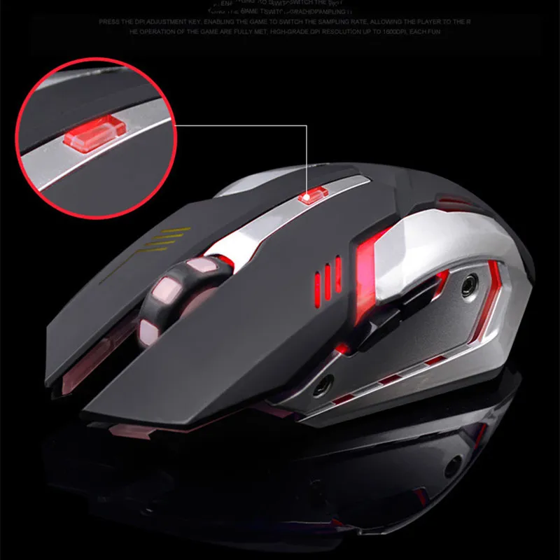 Wireless Gaming Mouse - LED Backlit, 2.4GHz Optical Mice for
