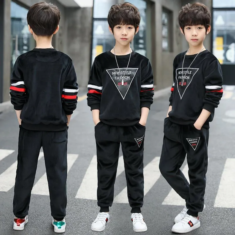 Bambini Autunno Winter Boys Tops Pants Outfit Bambini Sport Vestiti Vestiti per Boy Abbigliamento Set 5 6 8 10 12 anni