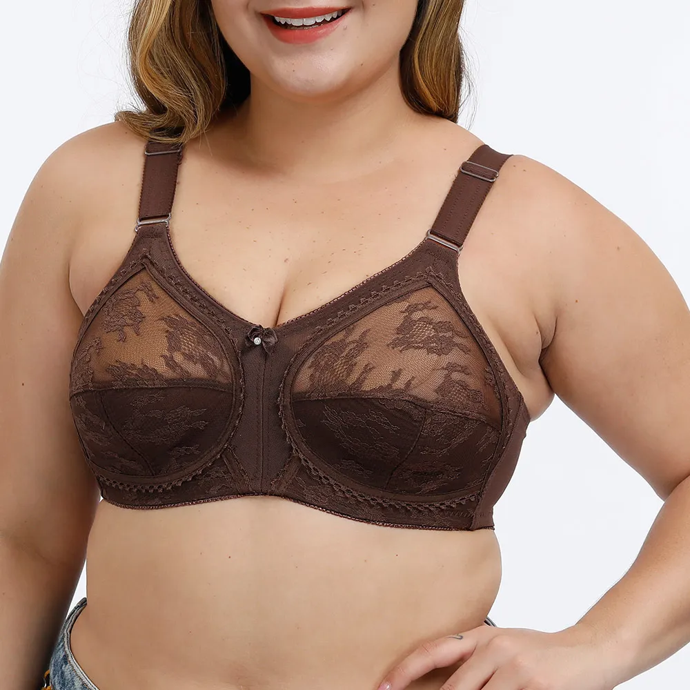 Wireless Full Cup Lace Big Bra Size For Women Unpadded Big Bra Sizesiere  Minimizer Underwear With Fuller Figure Sexy Lingerie Tops In B, C, D, And  DD Cup Sizes 201202 From Dou05