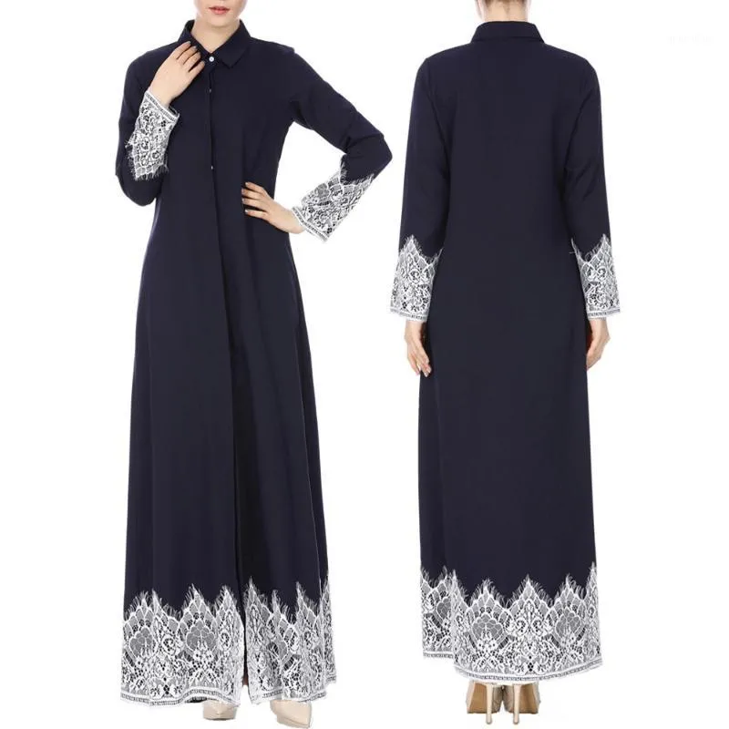 2019 musulmano donne pizzo tagliate anteriore abaya musulmano maxi kaftan kimono dubai ramadan abbigliamento islamico caftano marocoina Abaya Turkey1